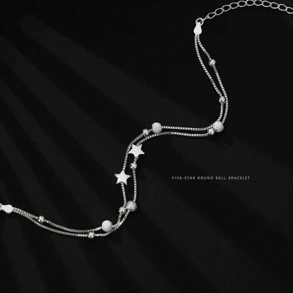925 Sterling Silver Charm Bracelet & Bangle Chain Women Wedding Party Gift - Picture 5 of 6